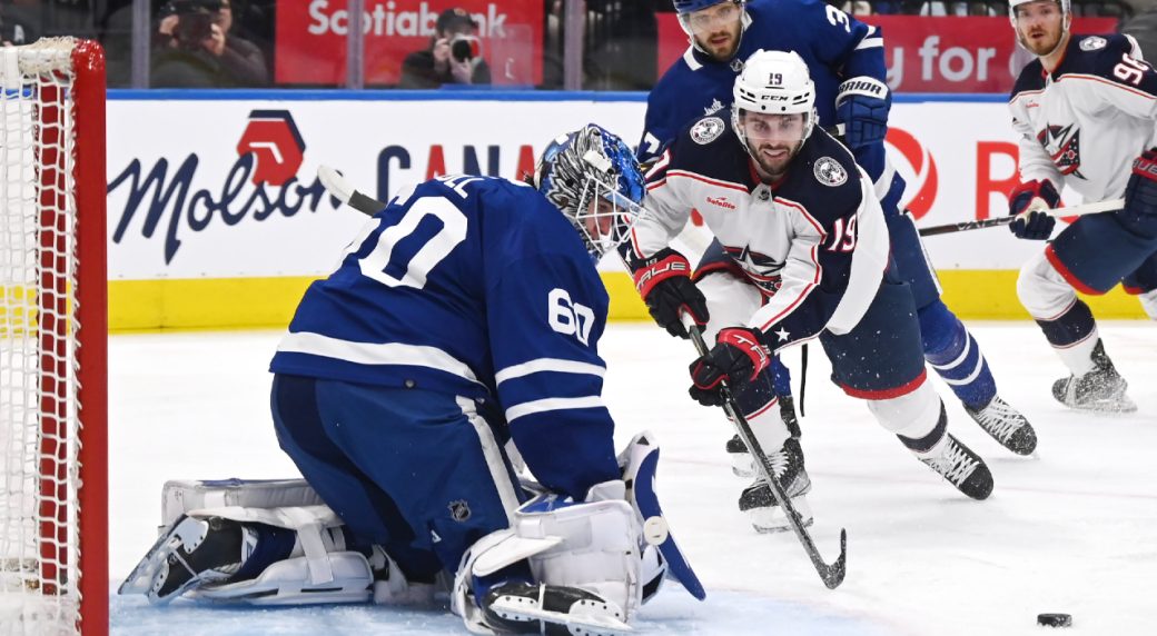 Blue Jackets Down Maple Leafs To Spoil Woll S Home Debut And Split Back