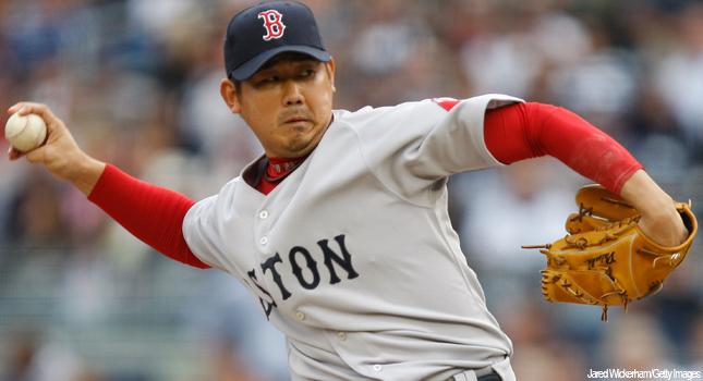 Daisuke Matsuzaka throws in intrasquad game