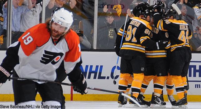 Chris Pronger of the Philadelphia Flyers skates with the puck against  News Photo - Getty Images