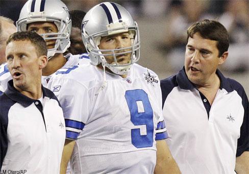 Romo Sacked & Injures Clavicle, Panthers vs. Cowboys