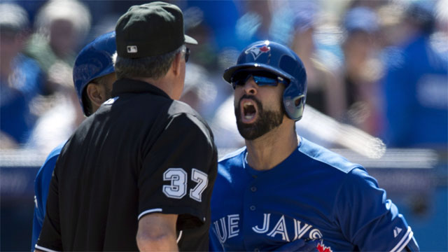 Jose Bautista trying to hold back emotions talking about being