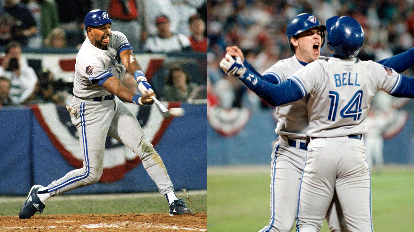 Toronto Blue Jays' Shea Hillenbrand is hit with a pitch from