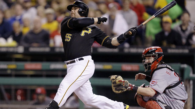 Martin powers Pirates past Reds in NL wild card