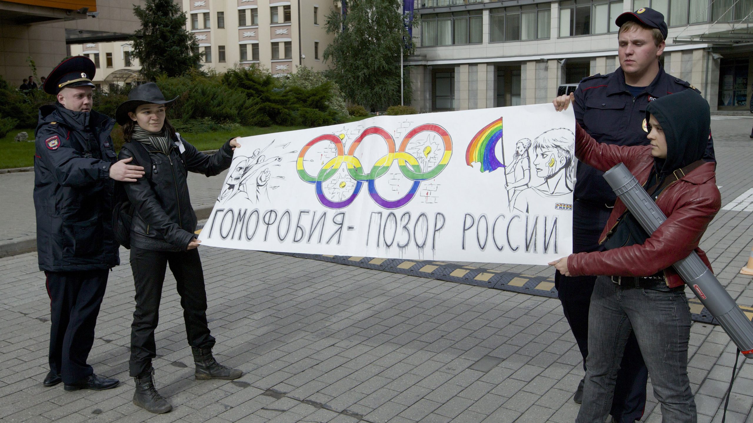 Gay Russian Protester Detained At Olympic Relay