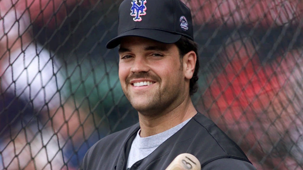 Mike Piazza of the Los Angeles Dodgers during spring training in