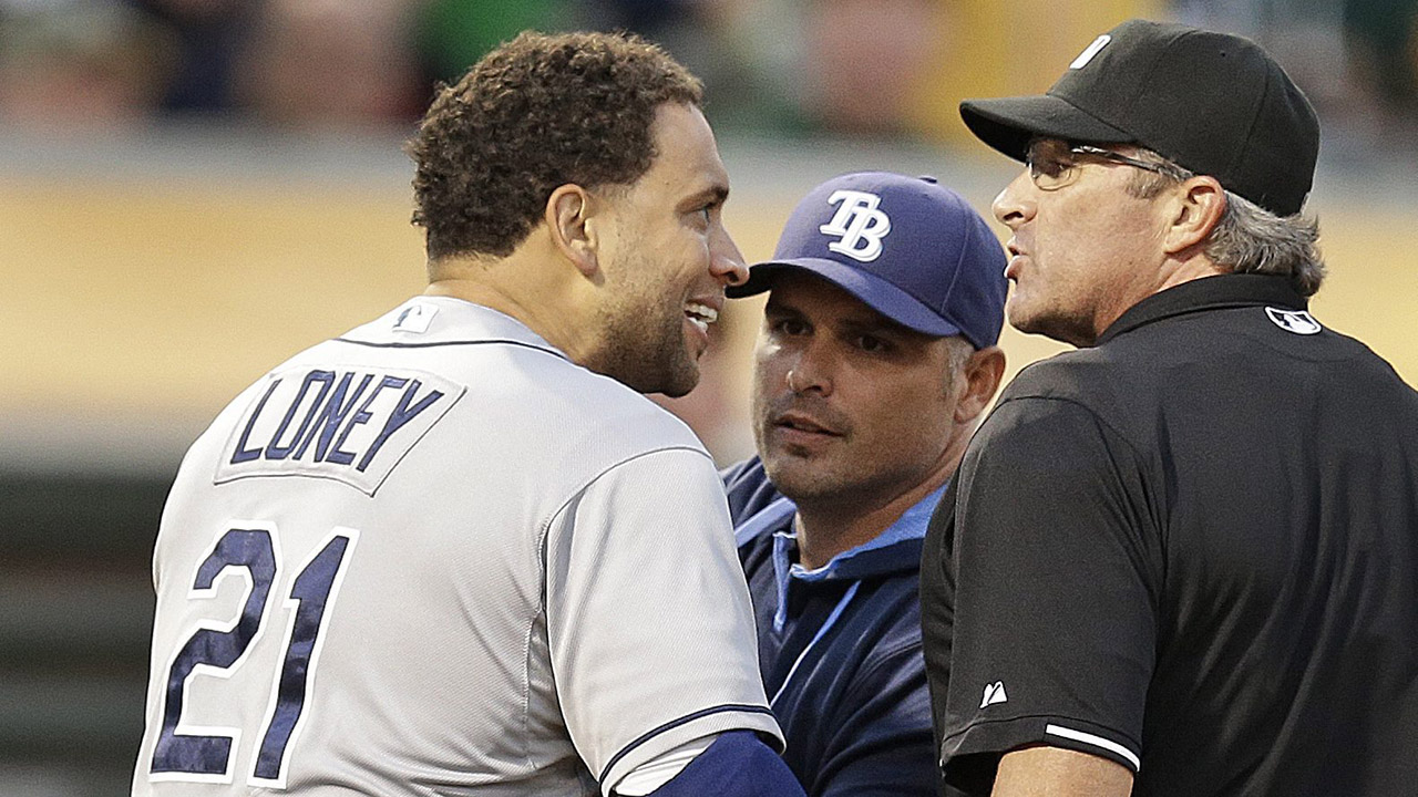 Rays' James Loney suspended one game for contact with umpire