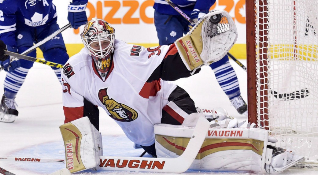 Senators goalie Andrew Hammond leaves game with lower-body injury ...