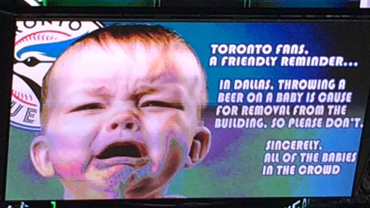 Dallas Stars scoreboard mocks Toronto sports fans