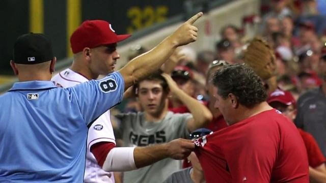 Votto signs ball for fan: 'I am sorry I didn't play the entire game