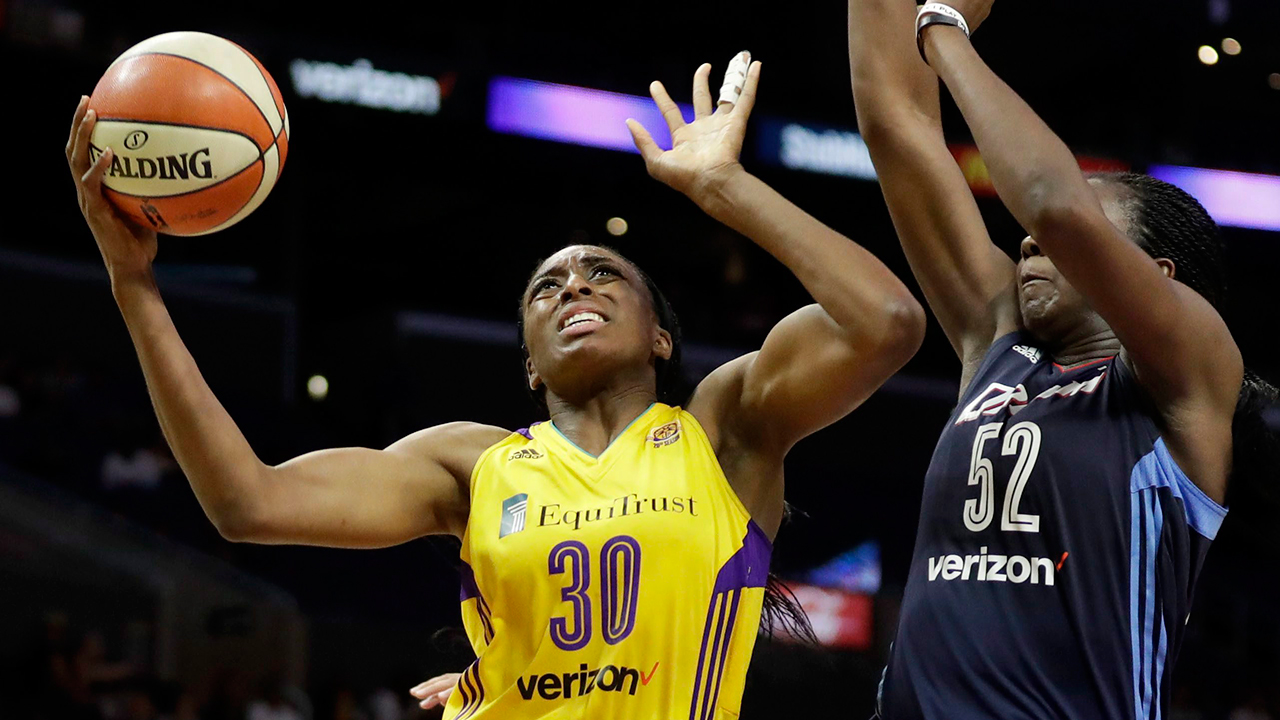 Los Angeles Sparks forwards and sisters Nneka Ogwumike (30) and