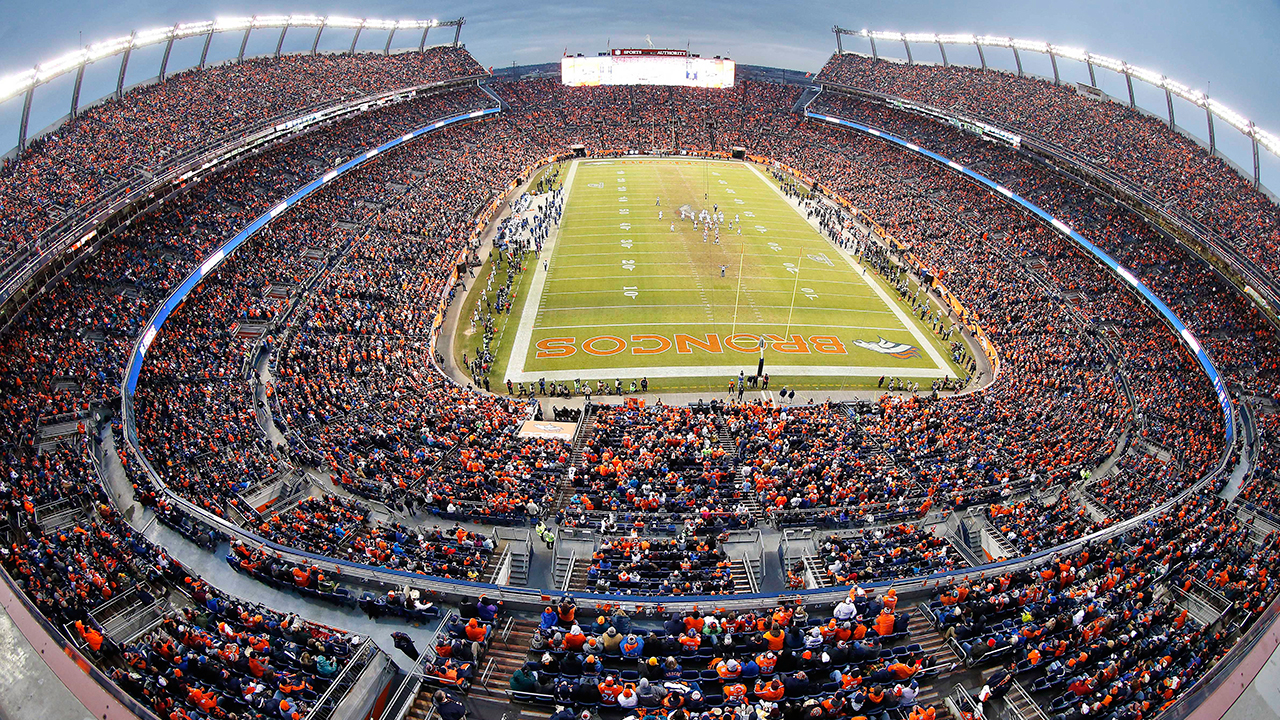 denver broncos stadium at night