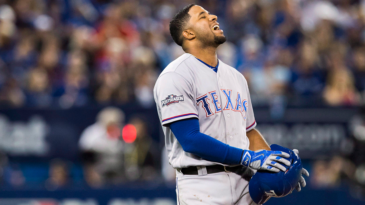 Rangers' Elvis Andrus breaks elbow after getting hit