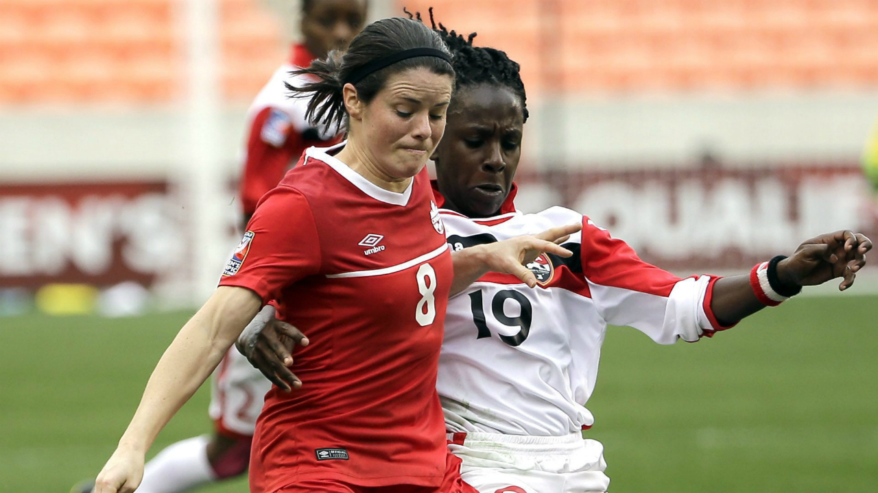 Canada's-Diana-Matheson-(8)-during-the-first-half-of-a-CONCACAF-Olympic-qualifying-tournament-soccer-match-Sunday,-Feb.-14,-2016,-in-Houston.-(David-J.-Phillip/AP)