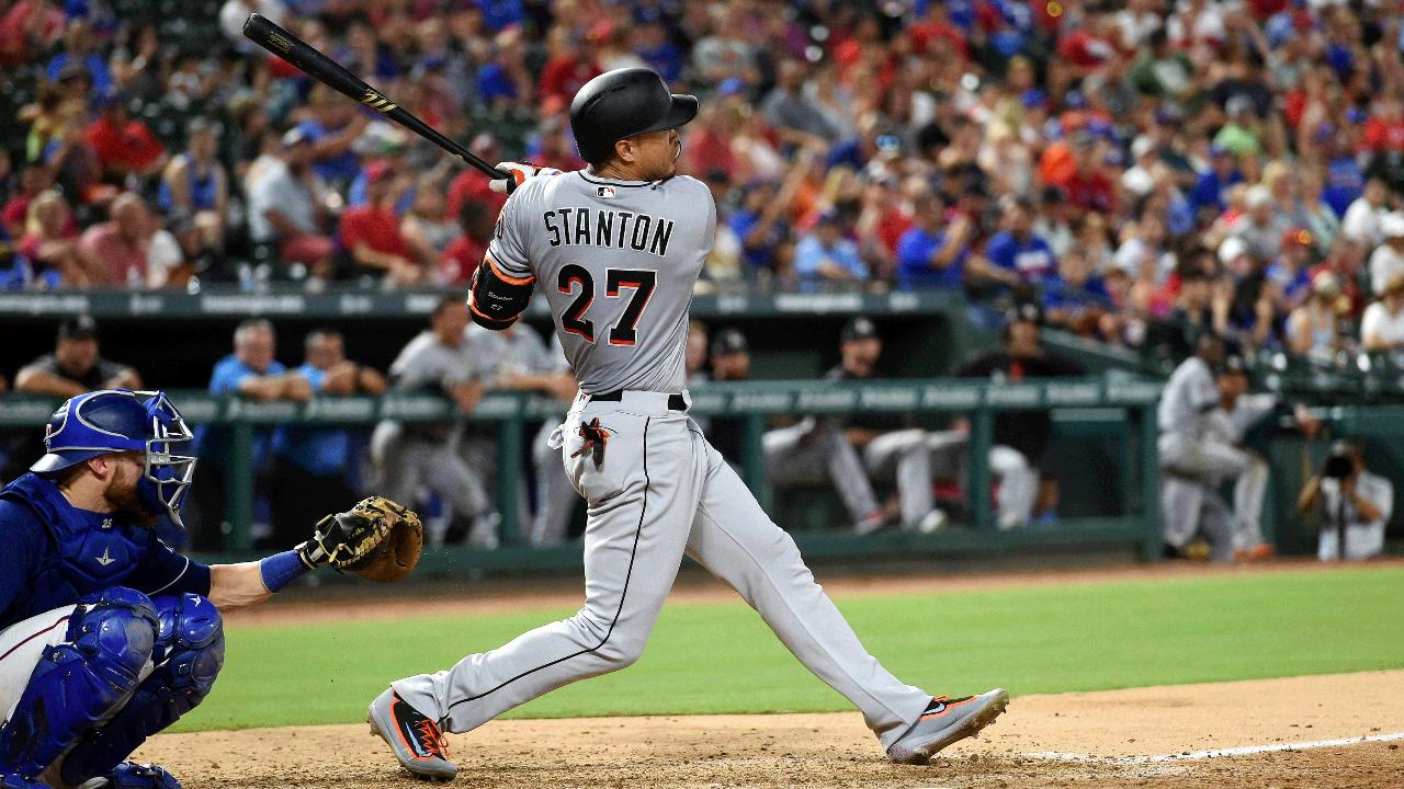 Giancarlo Stanton hits two more home runs, Marlins beat Rangers