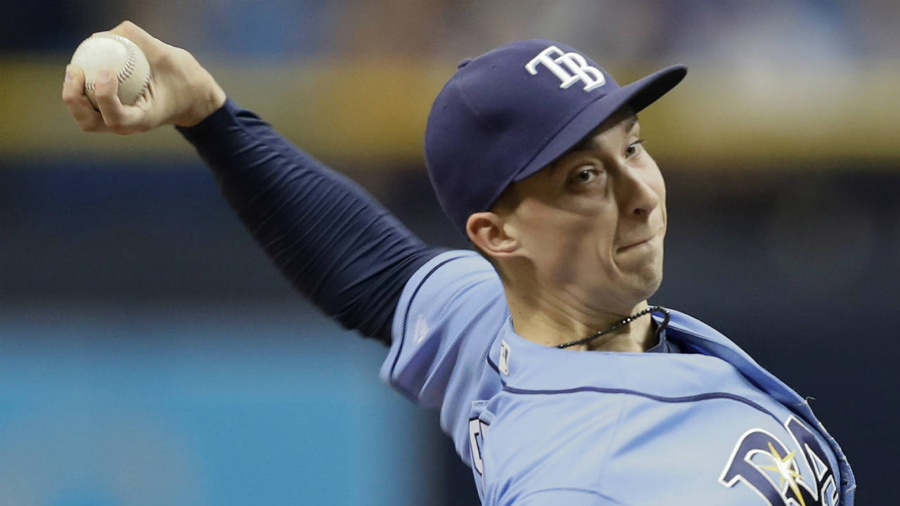 Tampa-Bay-Rays'-Blake-Snell-pitches-to-the-Seattle-Mariners-during-the-first-inning-of-a-baseball-game,-Sunday,-Aug.-20,-2017,-in-St.-Petersburg,-Fla.-(Chris-O'Meara/AP)