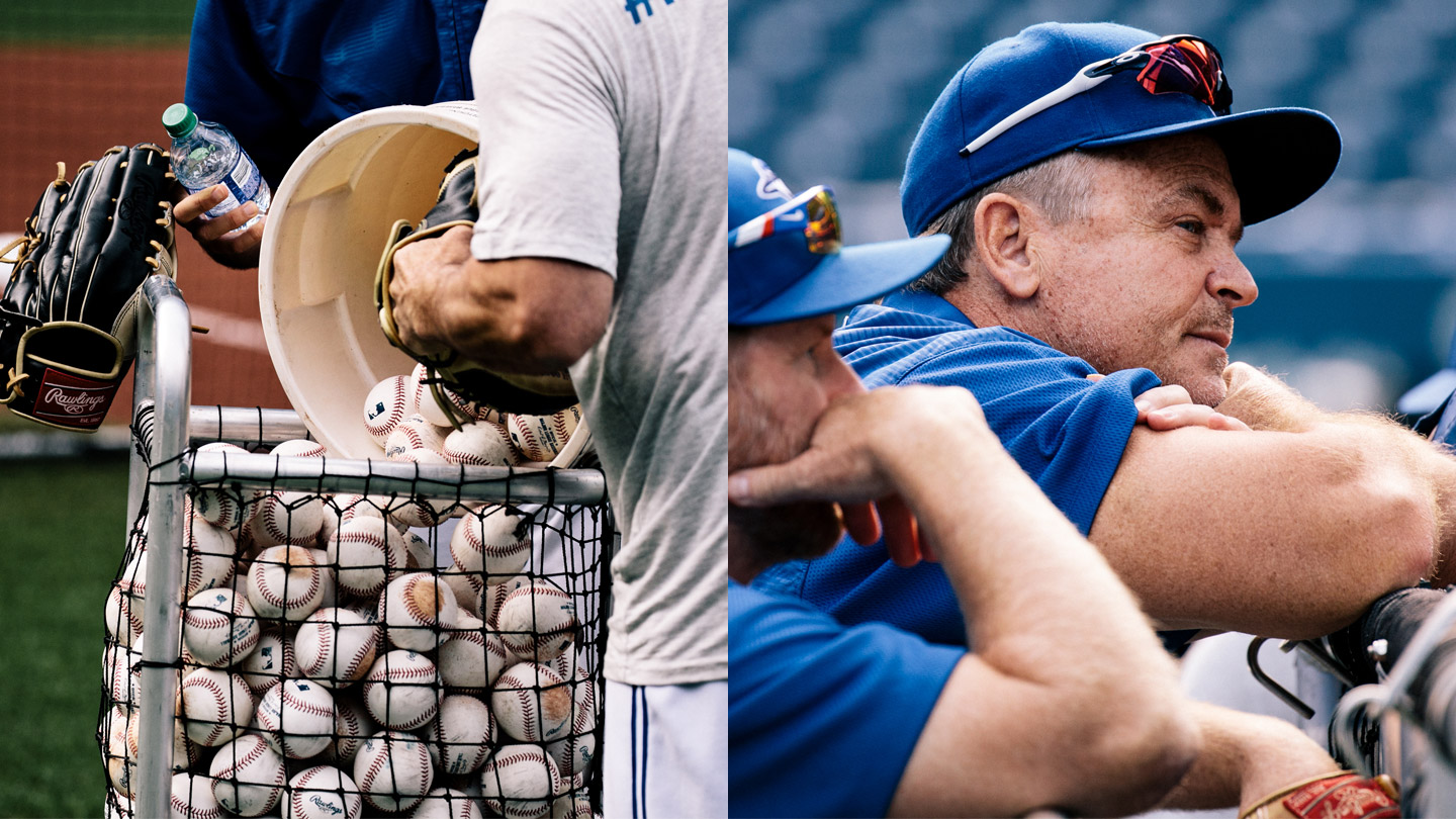 Blues take batting practice 