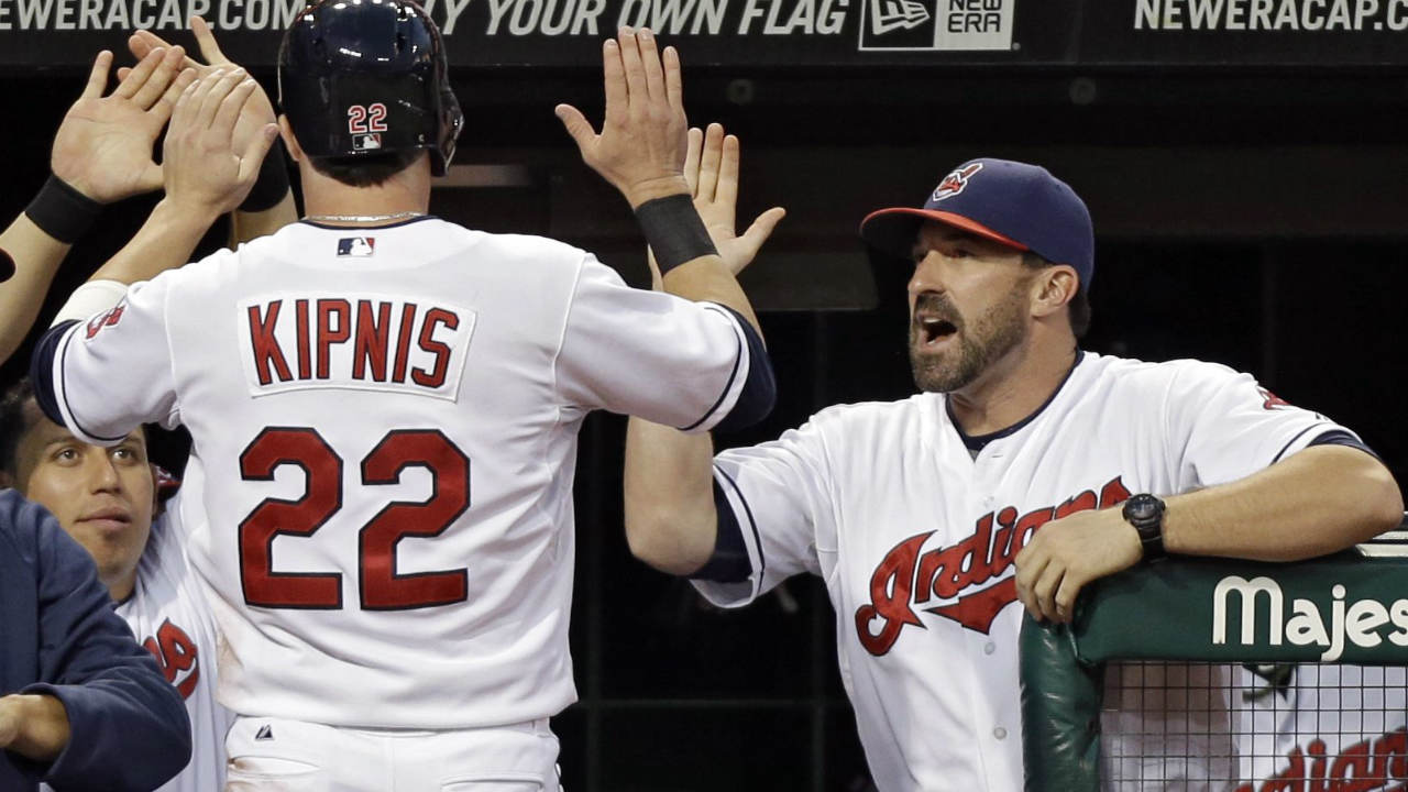 Callaway, right, pictured as a member of the Indians. (Mark Duncan/AP)