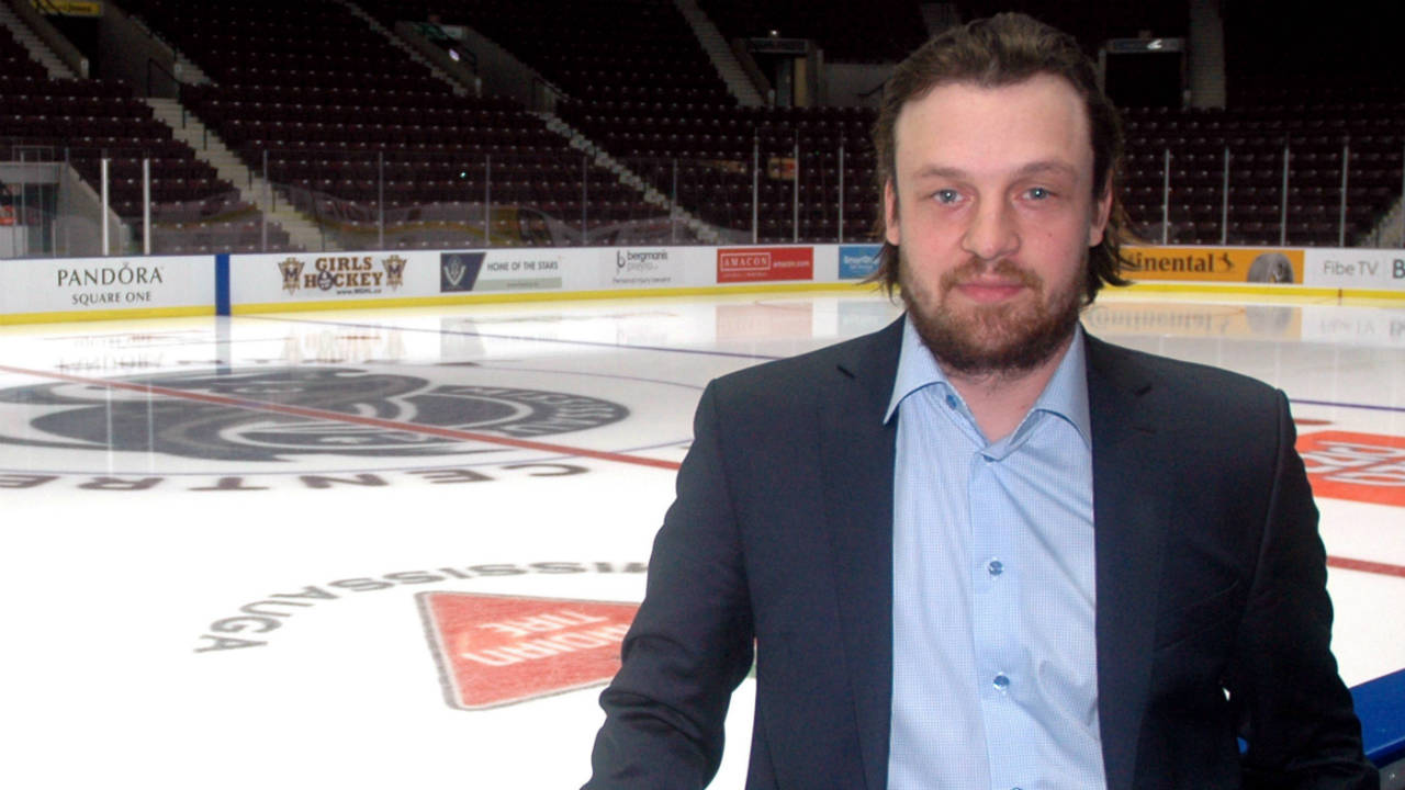 Stefan-Legein,-shown-in-a-recent-photo,-was-a-junior-star-with-the-Mississauga-IceDogs-before-issues-with-anxiety-and-addiction-quickly-derailed-a-promising-NHL-career.-Now-he's-back-in-Mississauga-hoping-his-story-can-help-the-next-crop-of-Ontario-Hockey-League-players.-(Dhiren-Mahiban/CP)