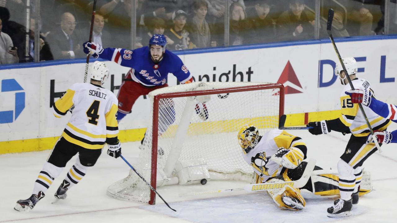 Young Rangers fan overwhelmed after Pavel Buchnevich gave him his