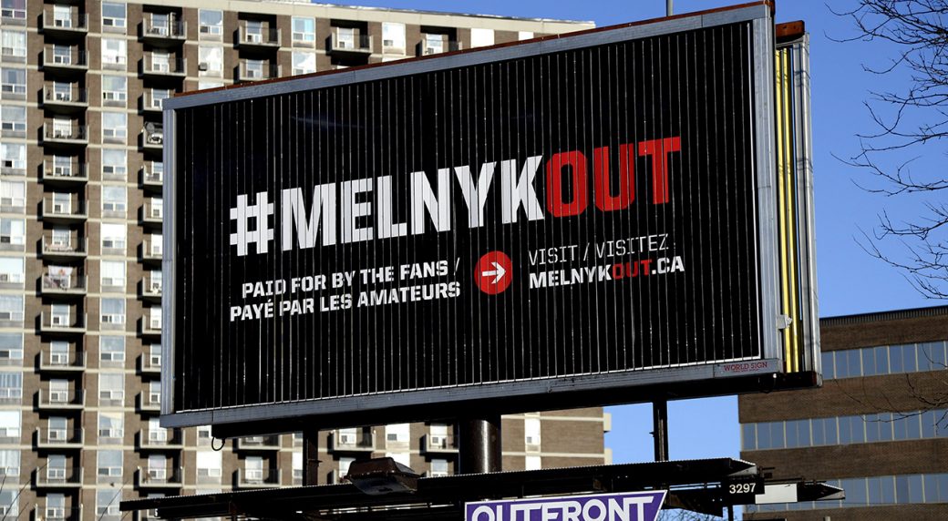 Four fan-funded 'MelnykOut' billboards go up in Ottawa - Sportsnet.ca