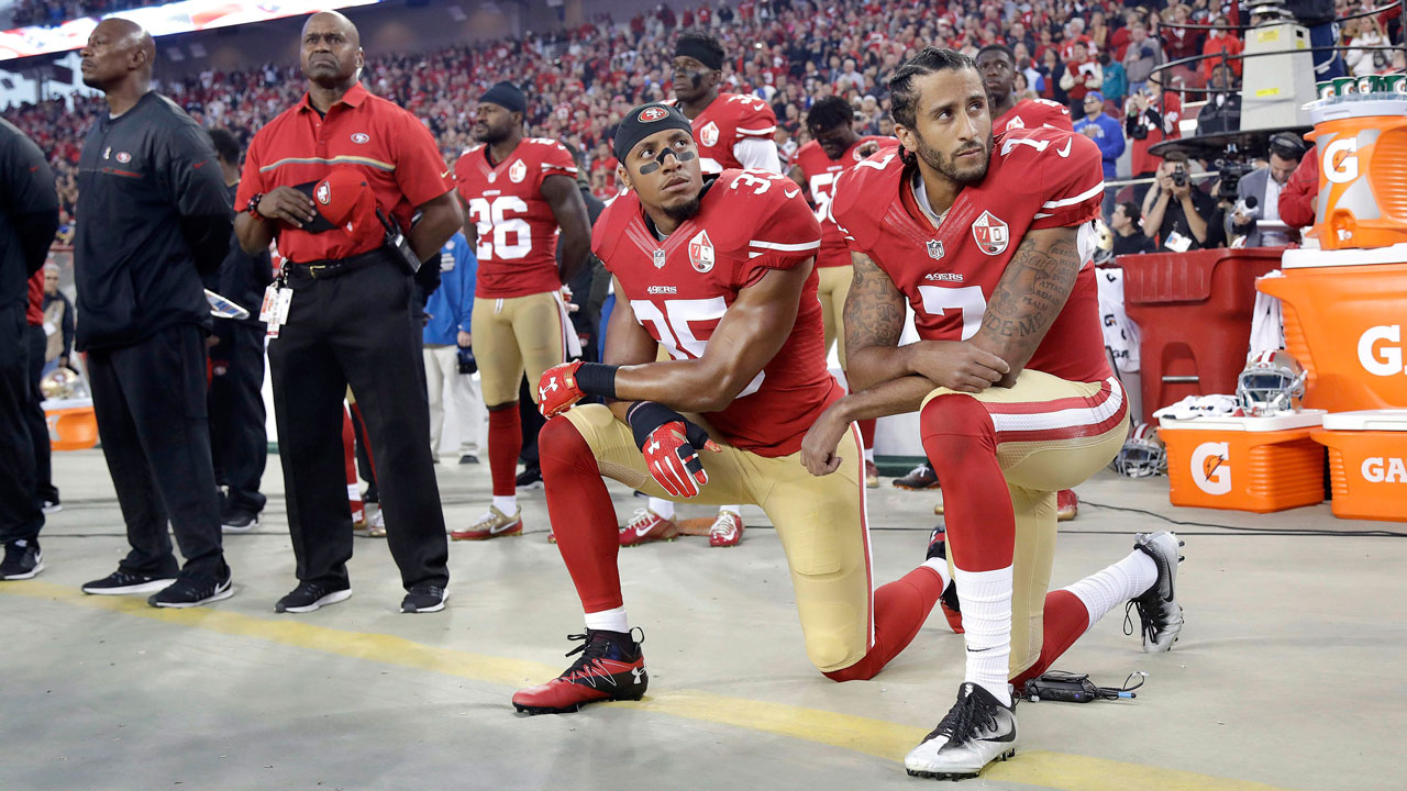 Colin Kaepernick Kneels During National Anthem on 'Monday Night