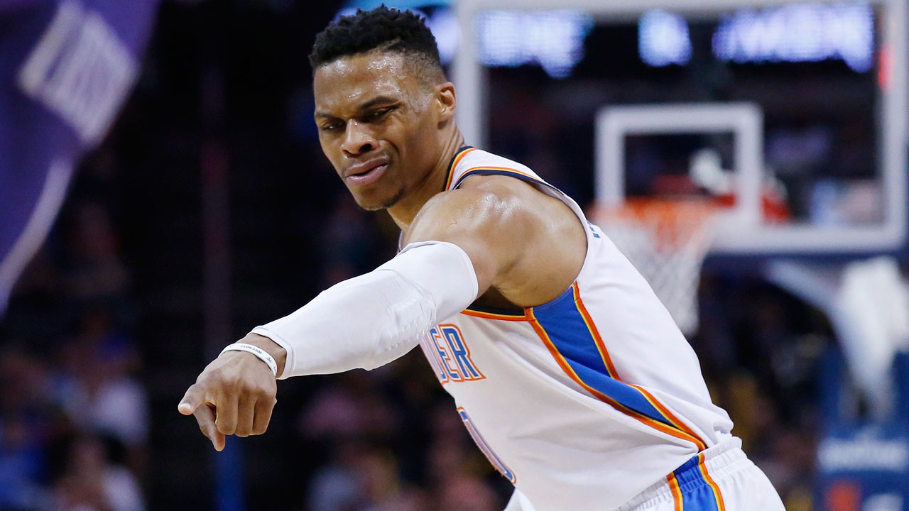 2018 NBA Assists Leader Oklahoma City Thunder Russell Westbrook