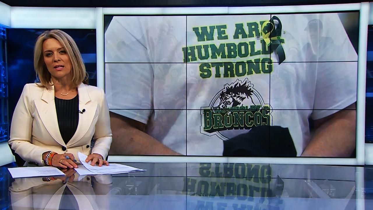 United in grief: Humboldt Broncos junior ice hockey players hold hands from  hospital beds after team bus crash that killed 14 - World News - Mirror  Online