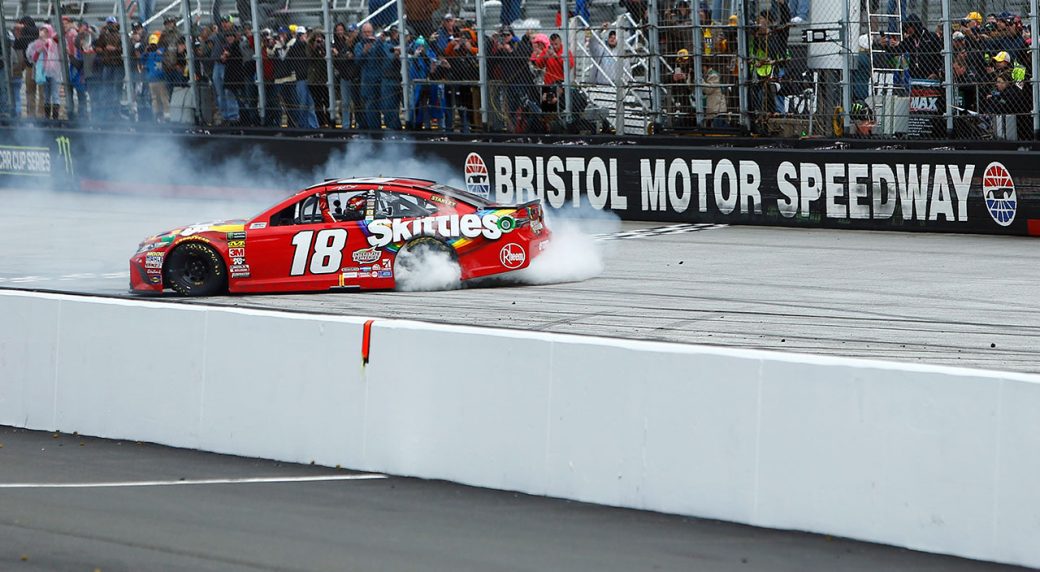 Kyle Busch Passes Larson To Win Rain Delayed Race At Bristol Sportsnet Ca