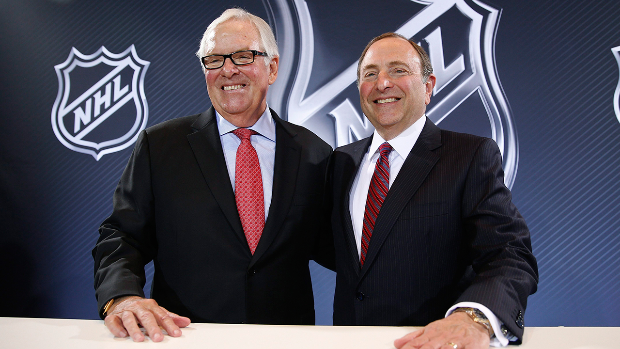 NHL commissioner Gary Bettman, right, and Vegas Golden Knights owner Bill Foley, in 2016. (John Locher/AP)