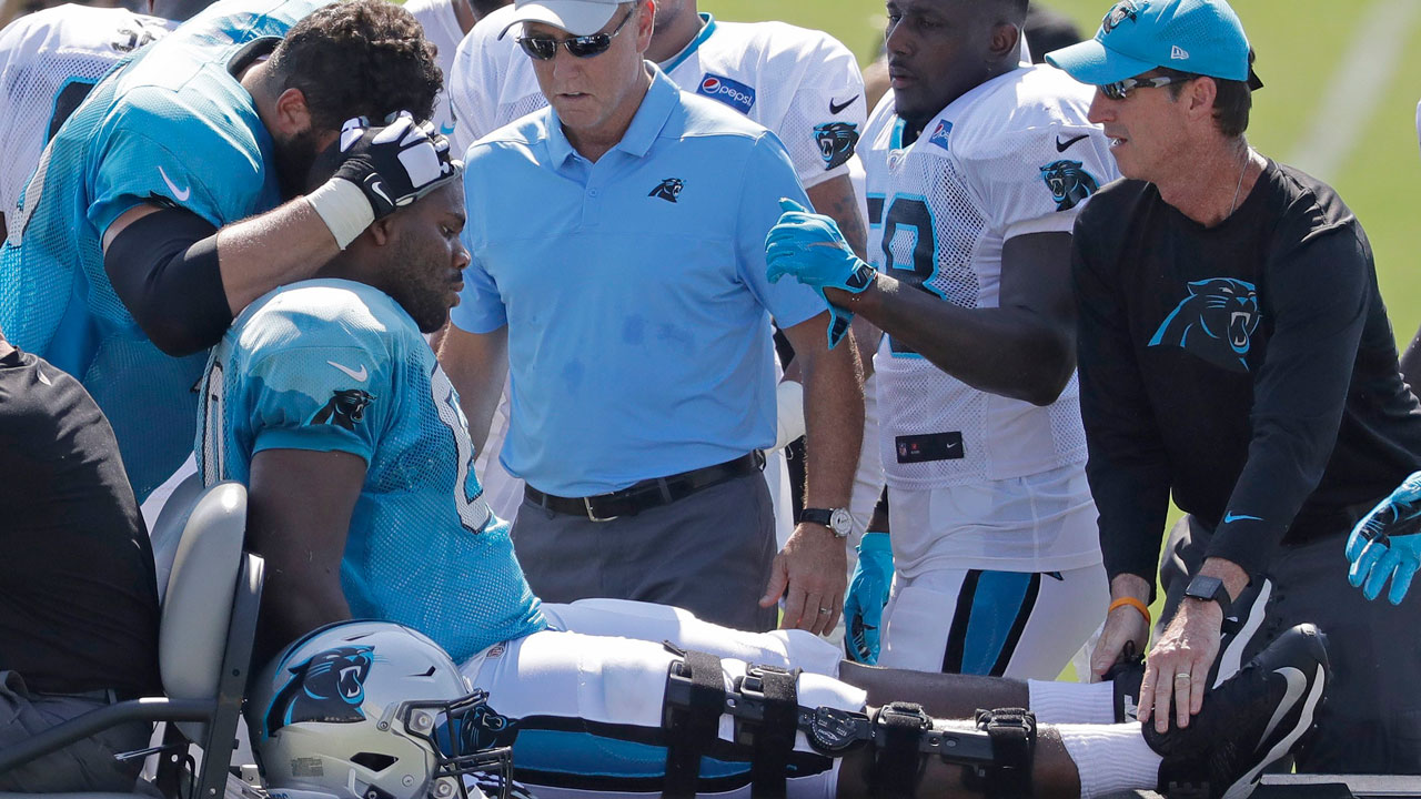 Panthers tackle Daryl Williams carted off with knee injury - NBC