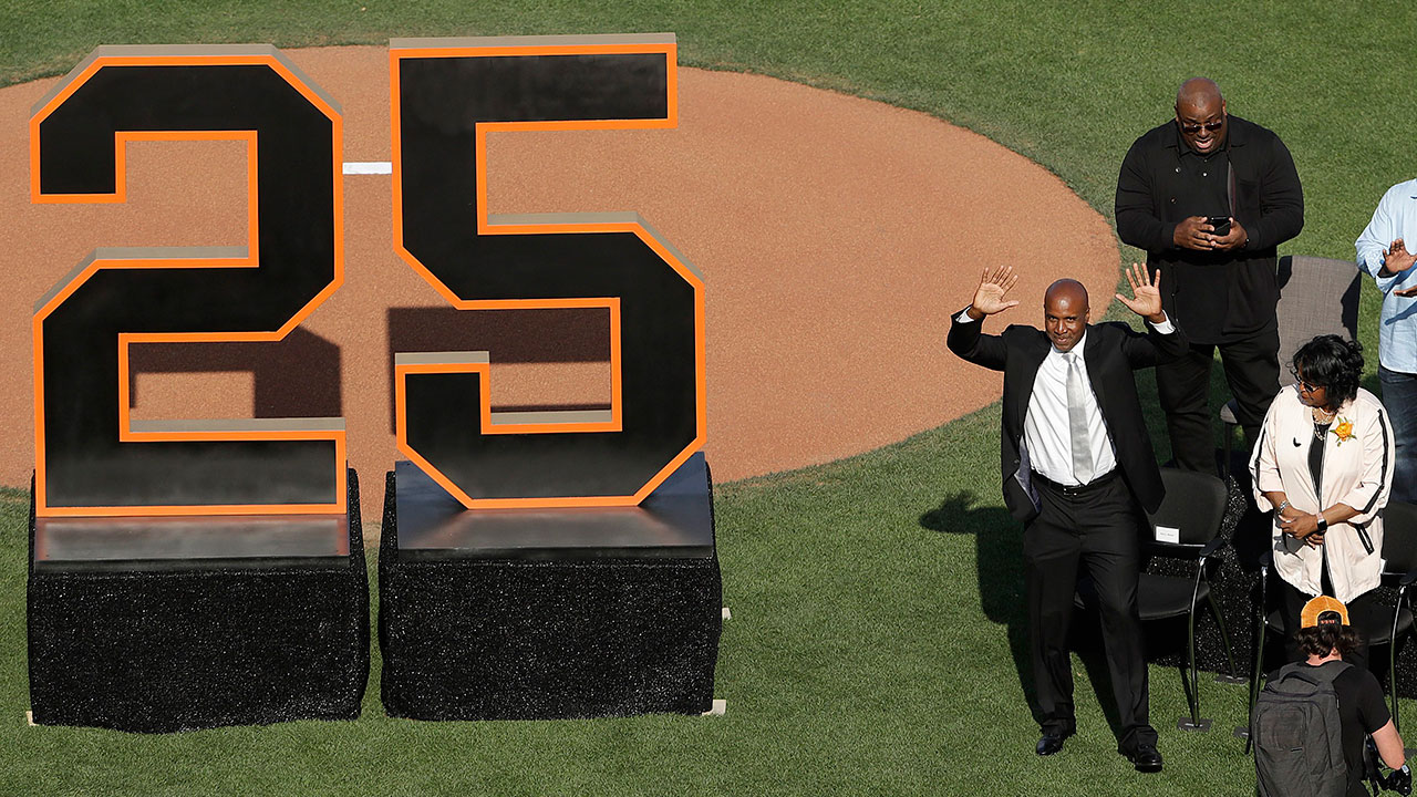 San Francisco Giants retire Barry Bonds' No. 25 in ceremony at