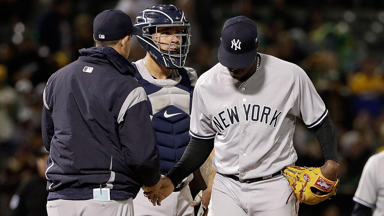 Yankees' Luis Severino has sore right forearm, shut down