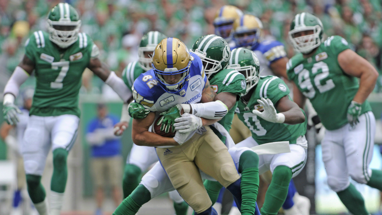 CFL playoffs: Bombers beat Roughriders on pass off goal post