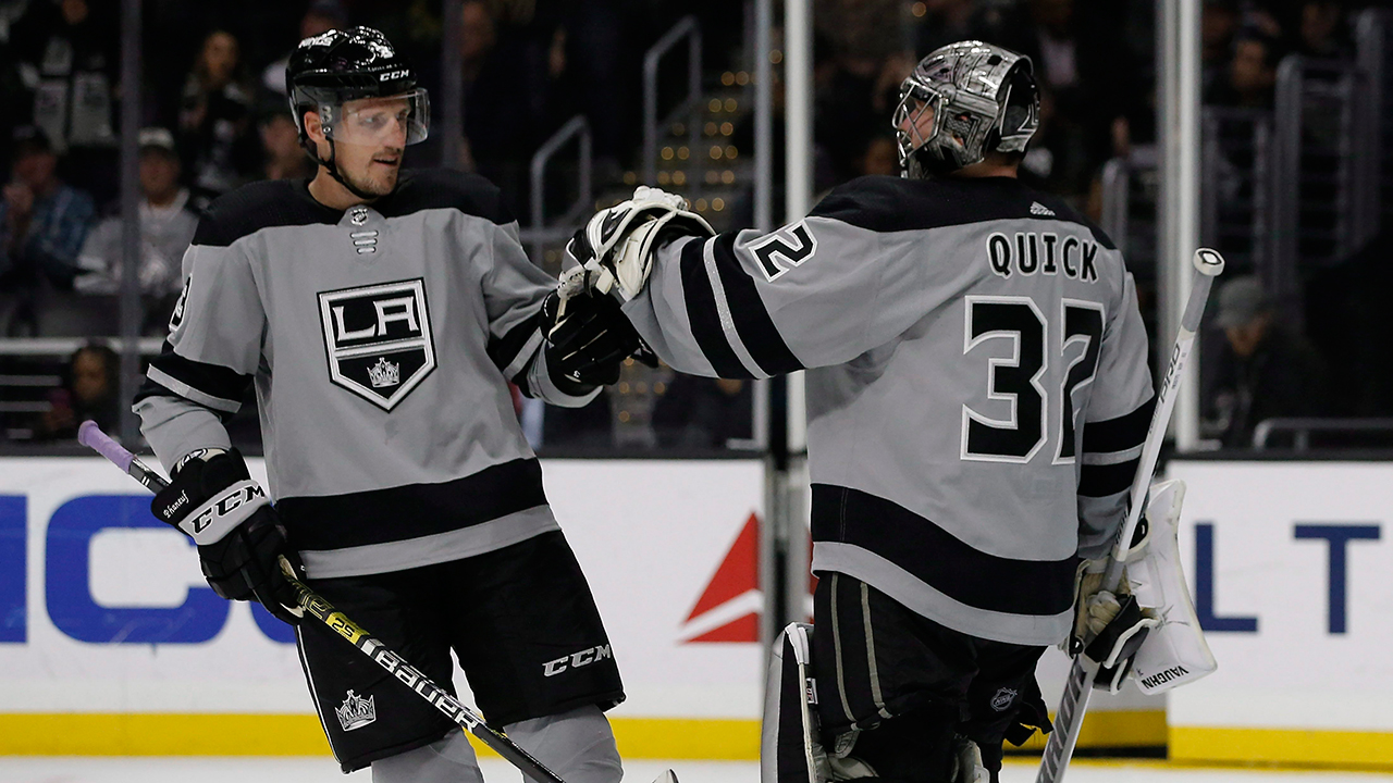 Dion Phaneuf Los Angeles Kings Game-Used #3 White Jersey from the 2017-18  NHL Season - Size 58