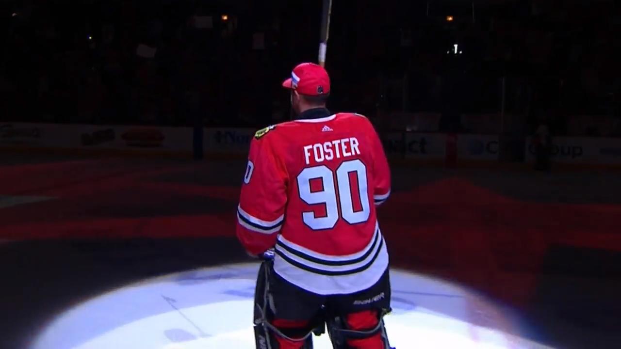 Blackhawks emergency goalie Scott Foster plays final 14 minutes of