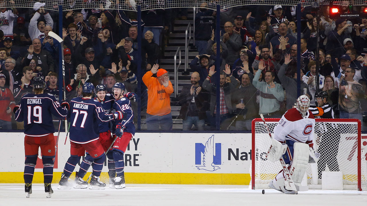 Blue Jackets thrash Canadiens, bump Montreal from 