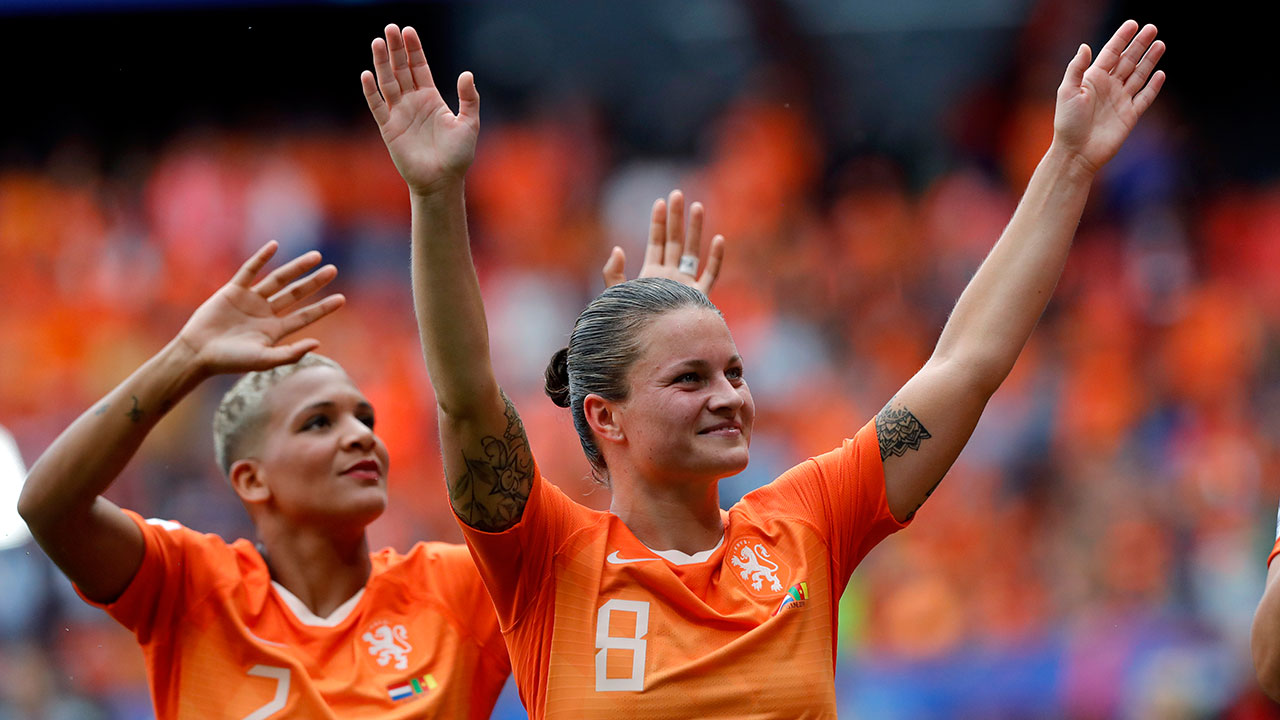 Soccer-Netherlands-celebrates-goal-at-women's-world-cup