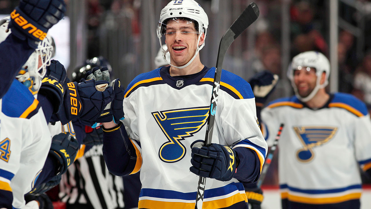 Zach Sanford Authentic St. Louis Blues #12 Green Salute to Service