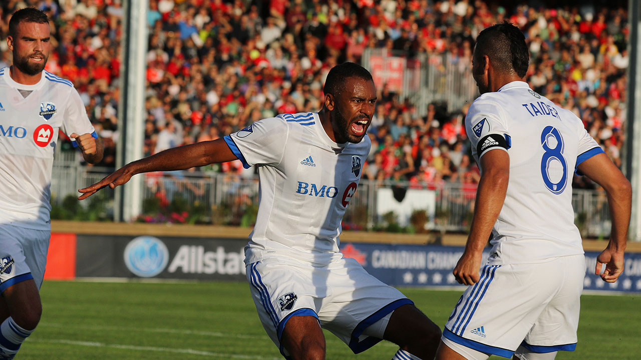 Soccer-MLS-Impact-celebrate-goal-in-canadian-championship