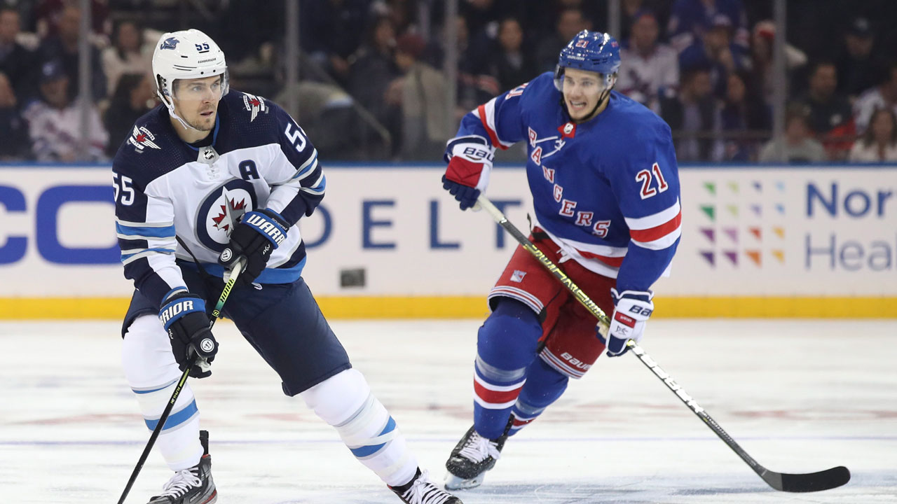 Holden's late goal for Rangers robs the Jets of possible points in season opener