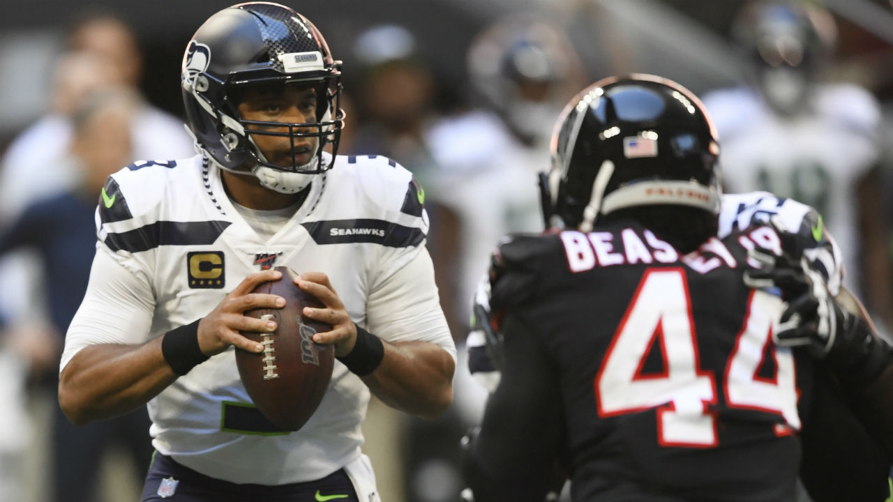 Russell Wilson's throws four TD passes as the Seattle Seahawks