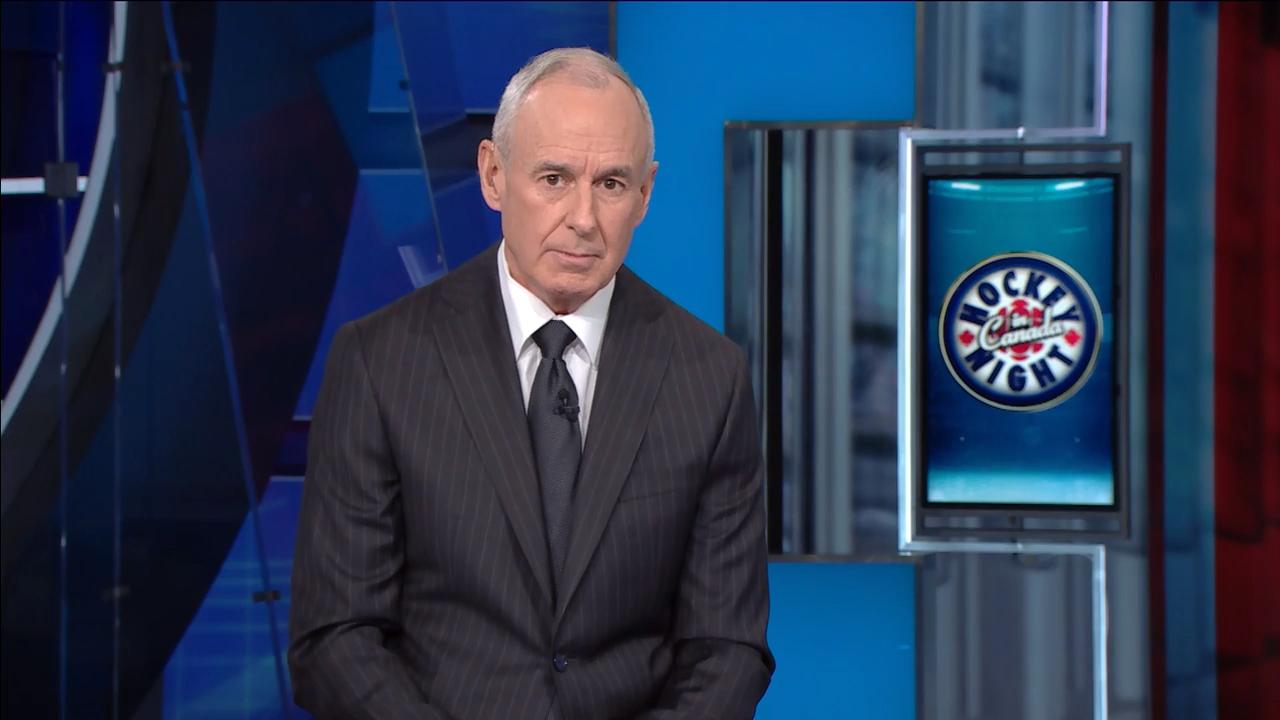 Ron MacLean addresses viewers on Hockey Night in C
