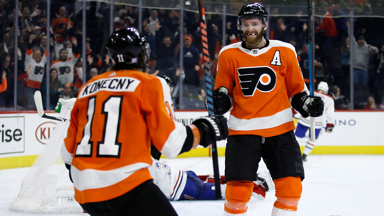 Sean Couturier scores in OT, Flyers beat Canadiens