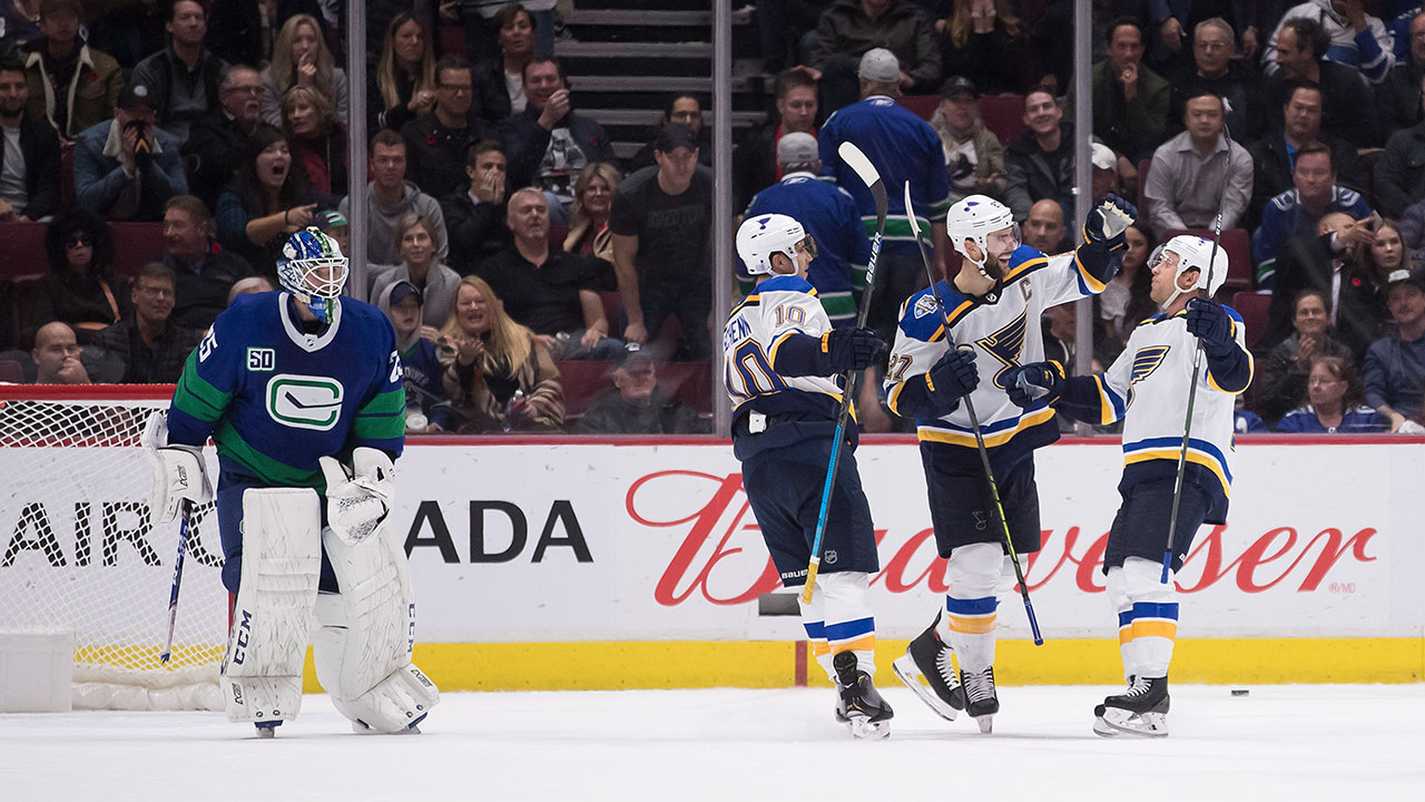 Canucks rally but fall to Cup-champion Blues in ov