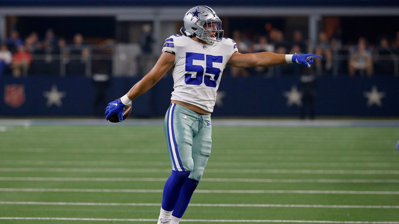 Dallas Cowboys linebacker Leighton Vander Esch (55) is seen after