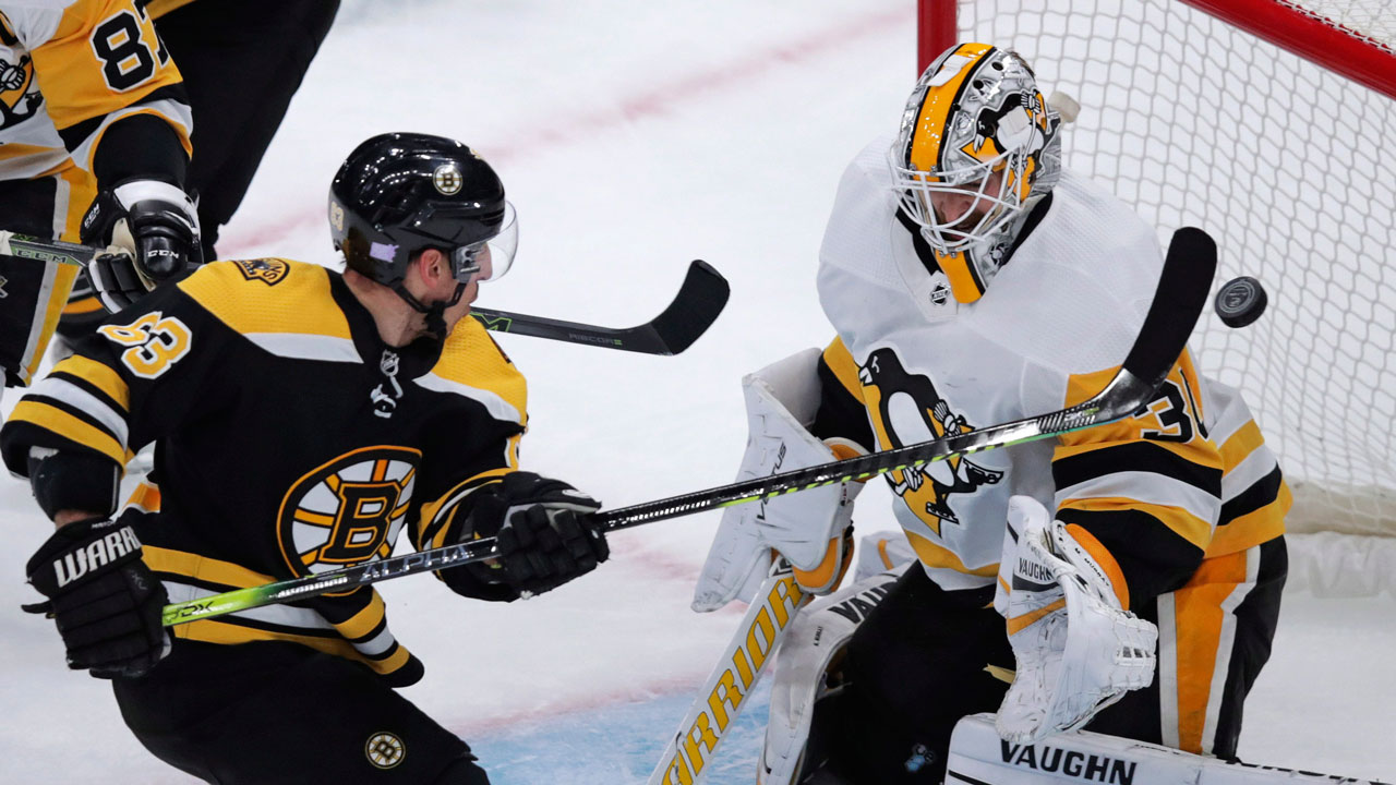 Streaking Marchand tallies a handful of points in comeback win over Pens