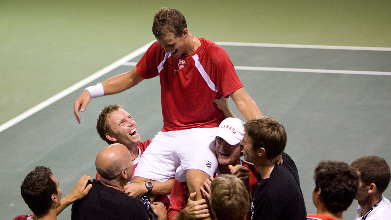 canada-teammates-lift-vasek-pospisil-after-davis-cup-win-over-israel