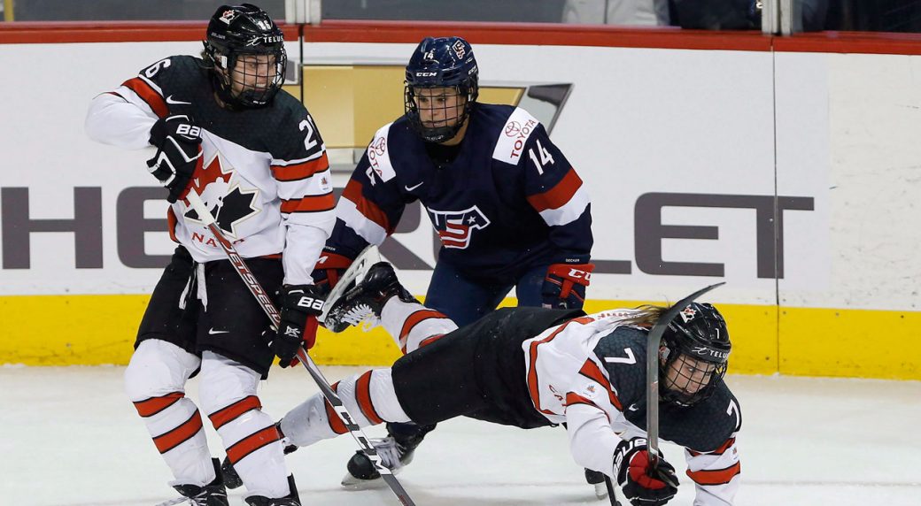 Clark scores hat trick, Canada beats U.S. to sweep women's hockey ...