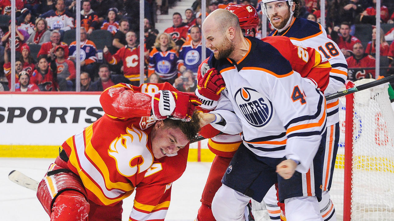 Kassian, Tkachuk post-game shots 