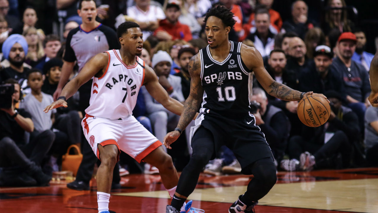 During trying year, San Antonio Spurs' DeMar DeRozan uses